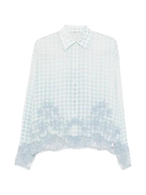 Ermanno Scervino gingham floral-lace shirt