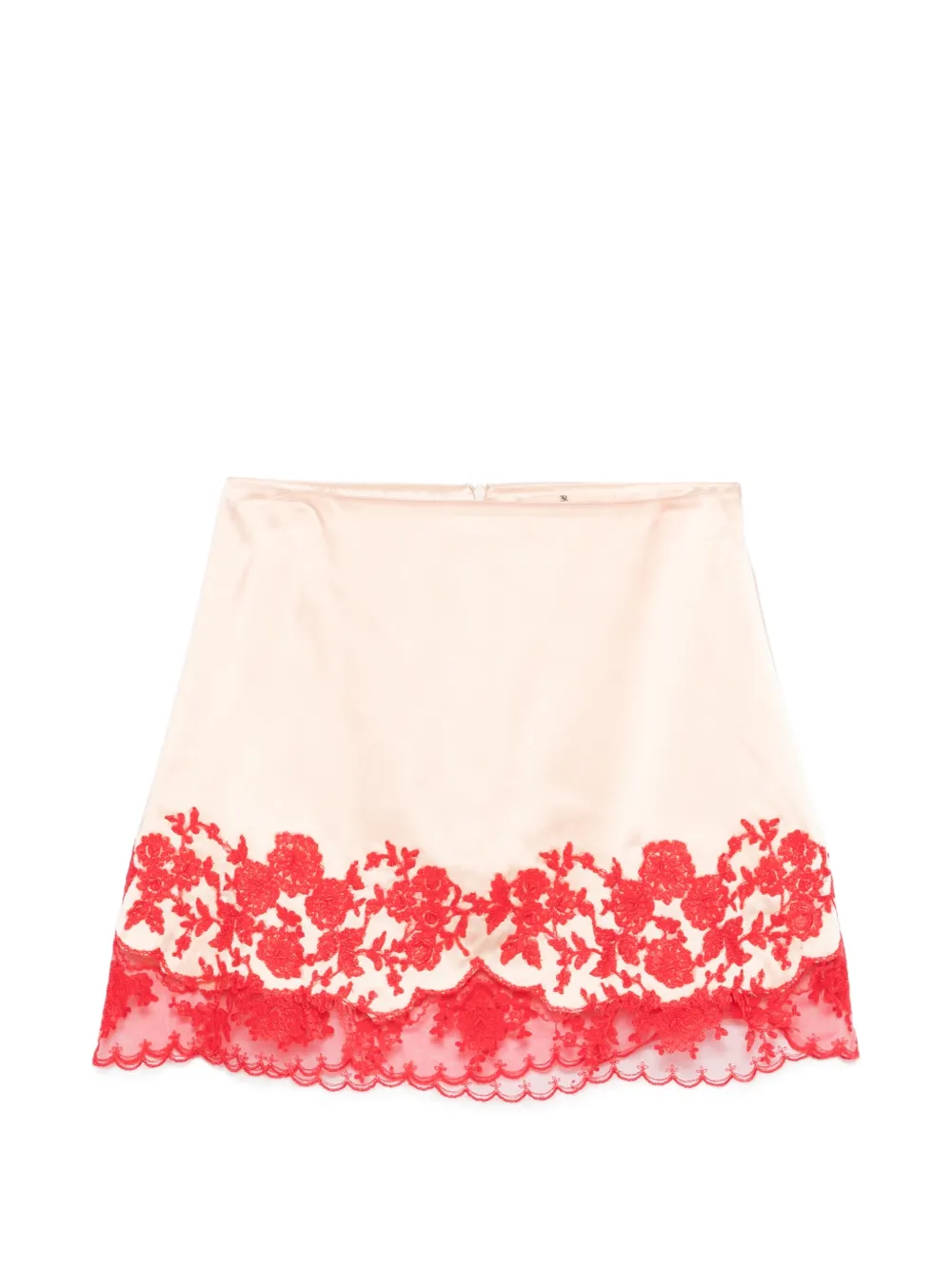Ermanno Scervino Lace-trim Mini Skirt In Neutral