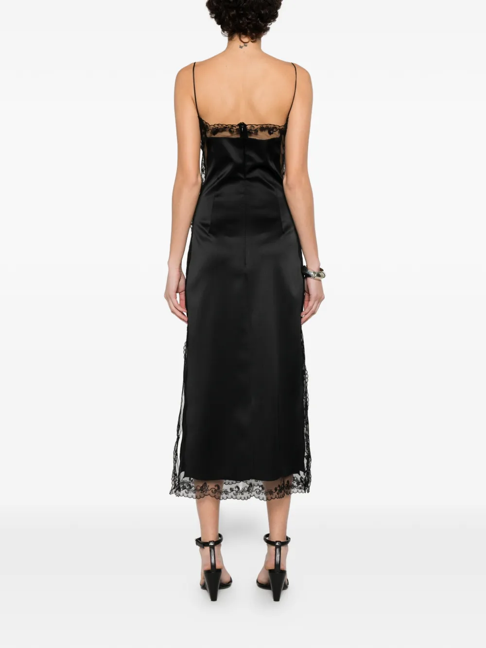 Ermanno Scervino Midi-jurk met kanten afwerking Zwart