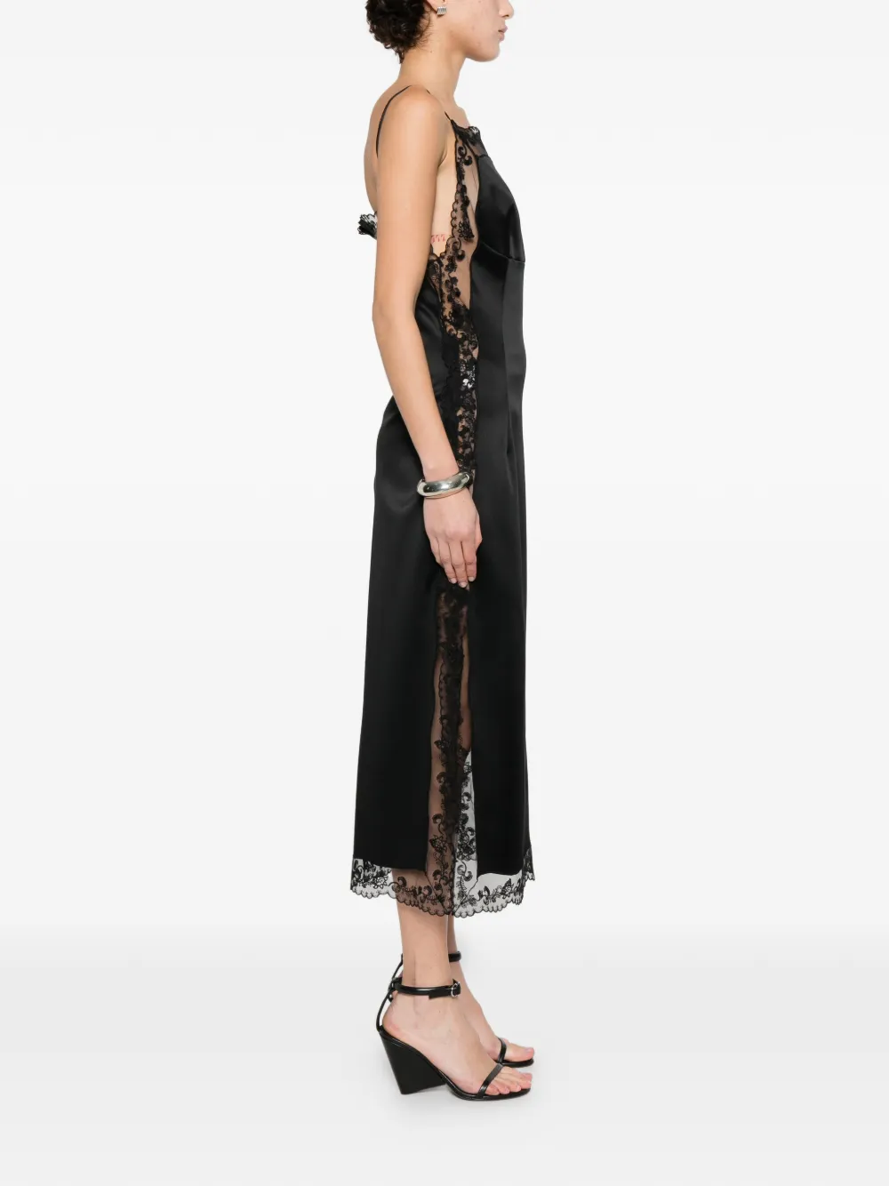 Ermanno Scervino Midi-jurk met kanten afwerking Zwart