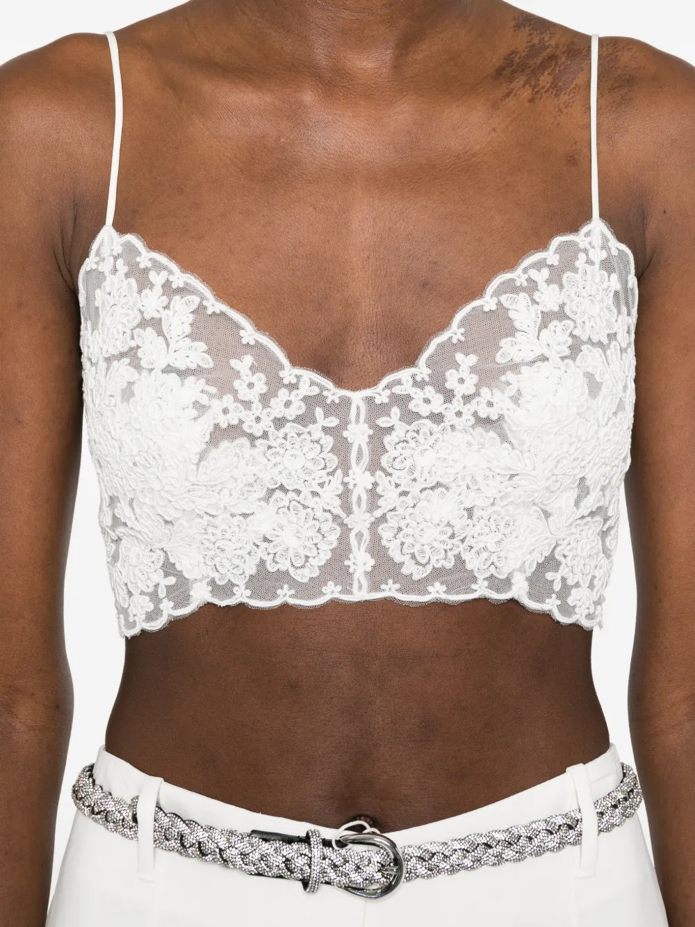 Ermanno Scervino Lace Bralette | White | FARFETCH JO
