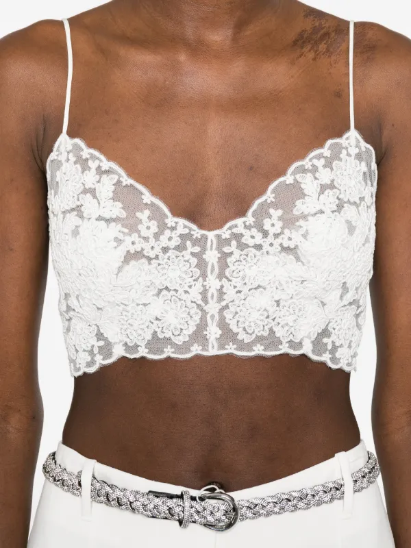 Ermanno Scervino Lace Bralette | White | FARFETCH JO