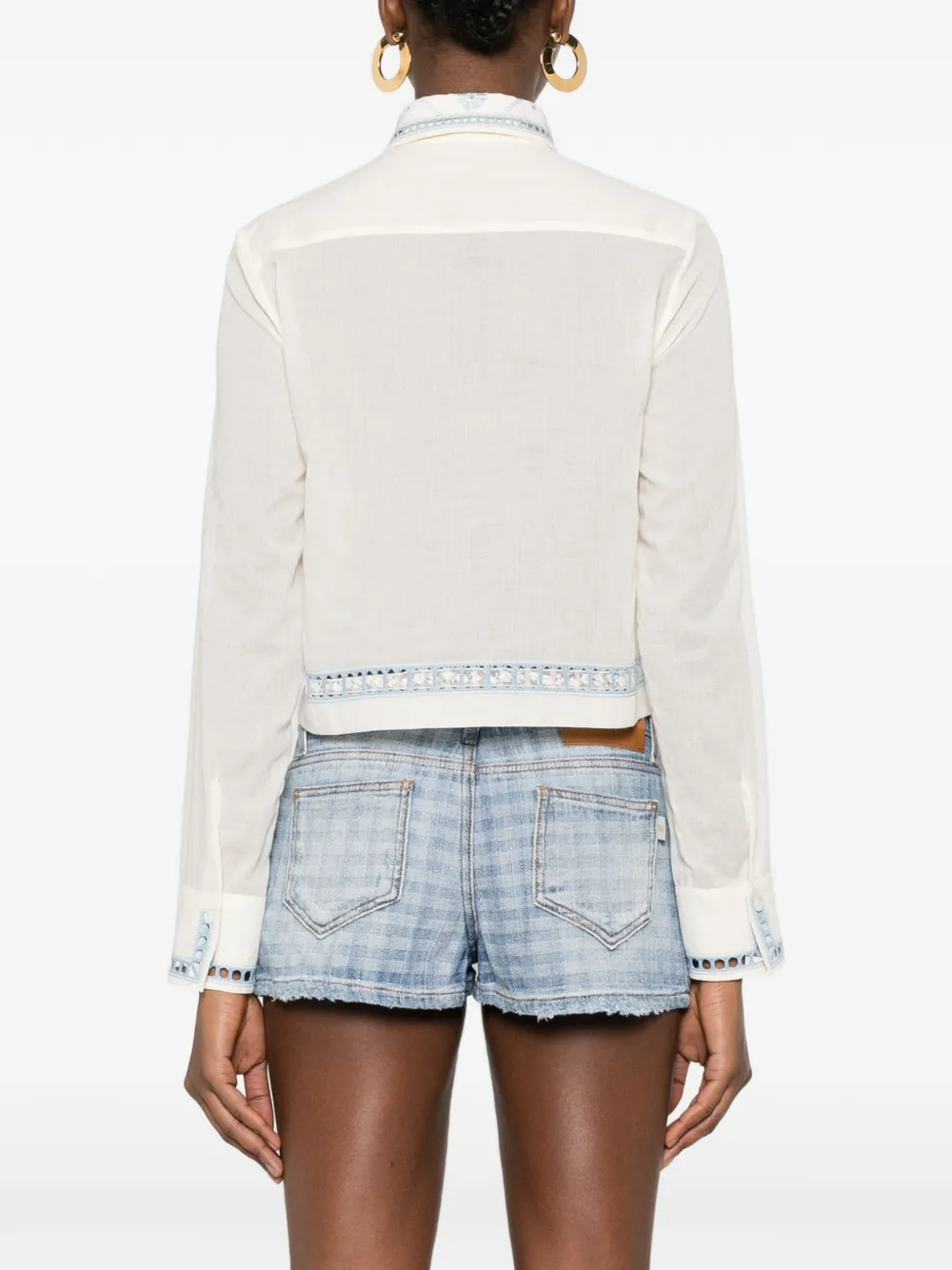 Ermanno Scervino Top met borduurwerk Beige