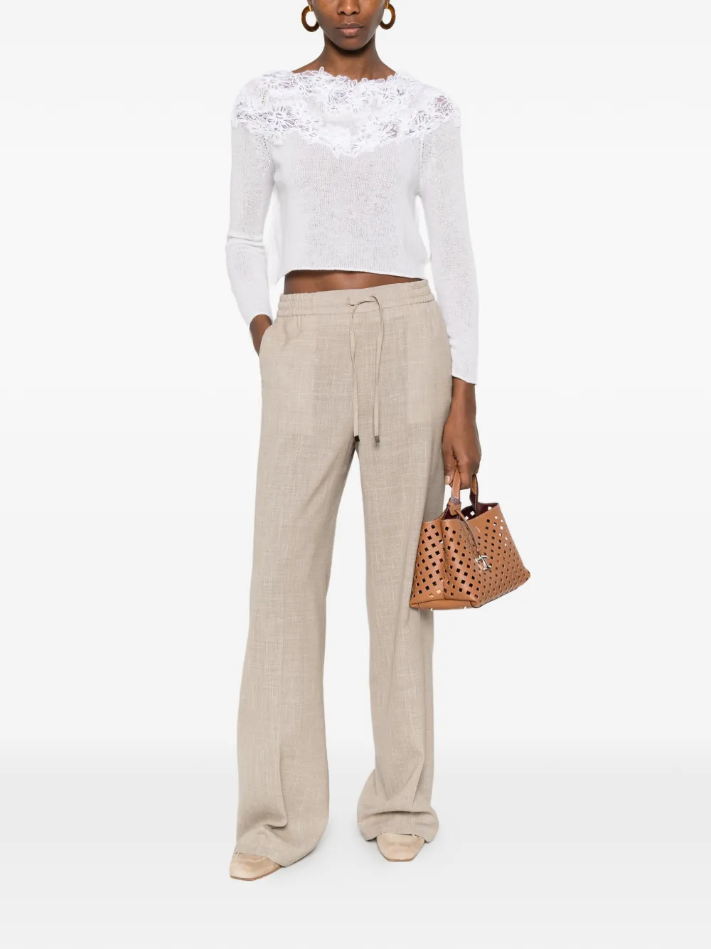Lace-Trim Sweater