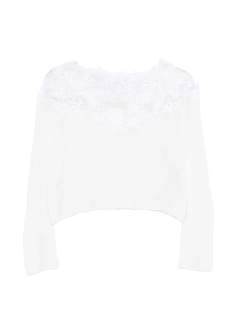 Ermanno Scervino Maglione con rifinitura in pizzo - Bianco