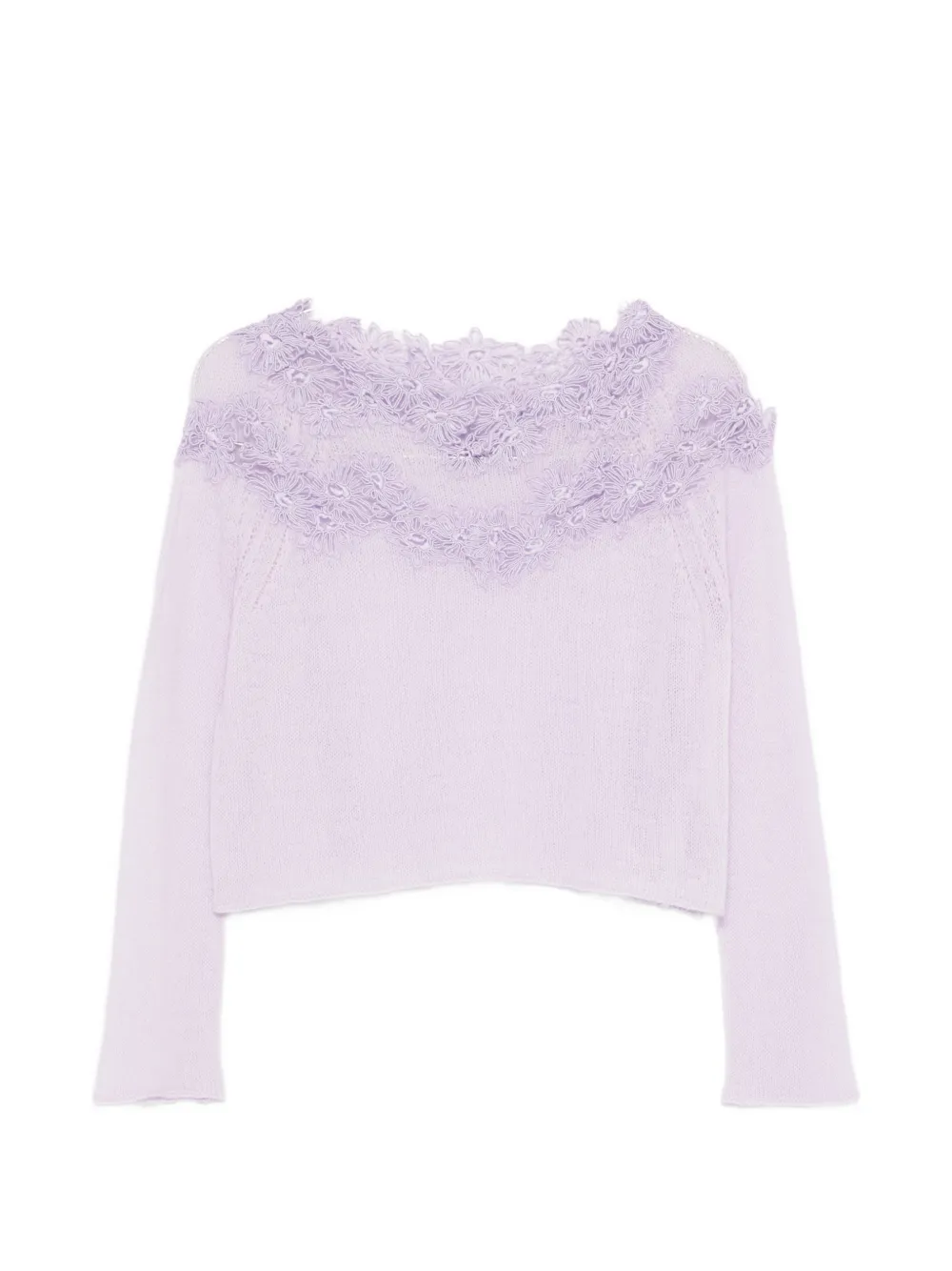 Ermanno Scervino Maglione con pizzo a fiori - Viola
