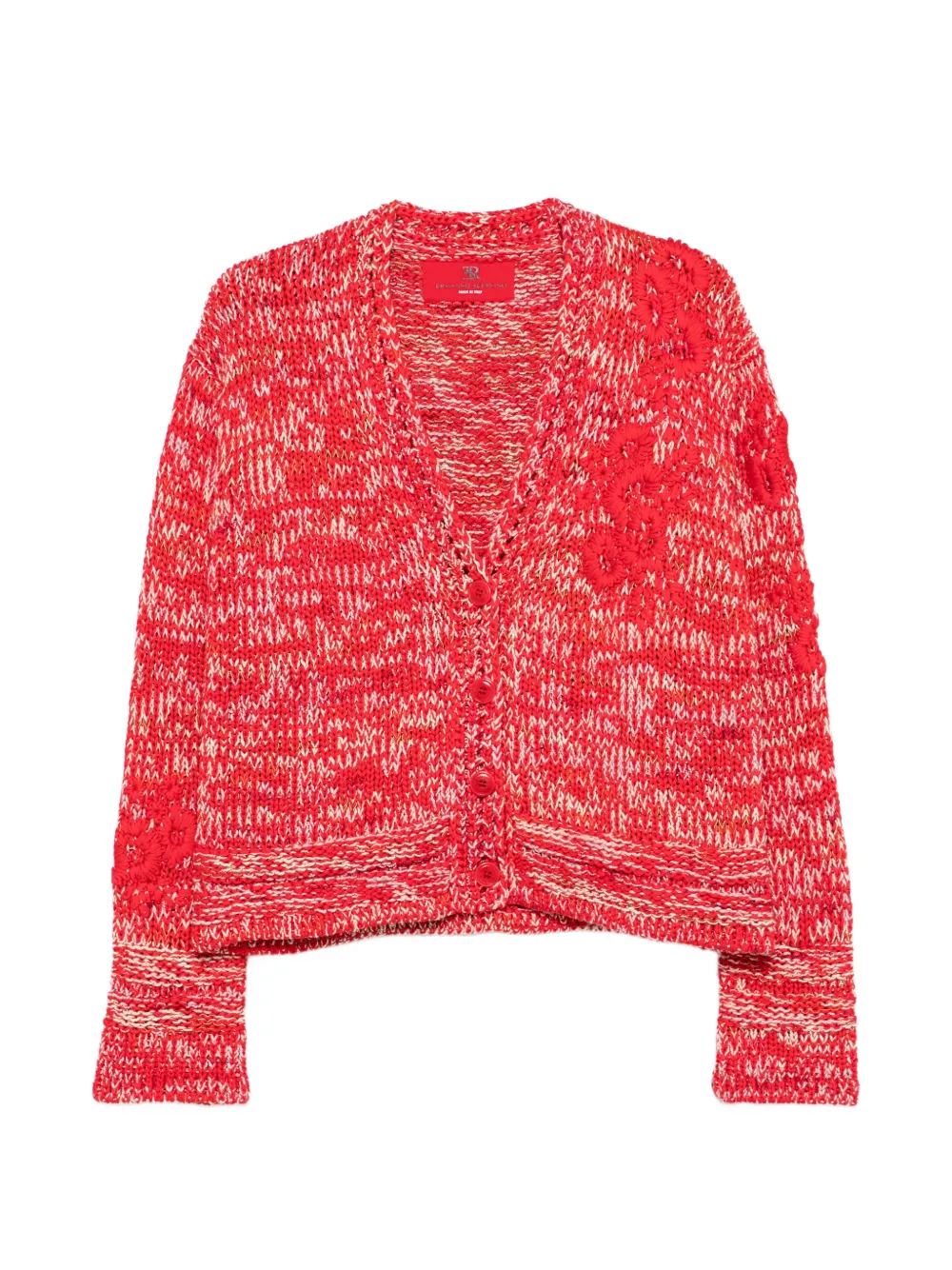 Ermanno Scervino Cardigan mit Blumenapplikation - Rot