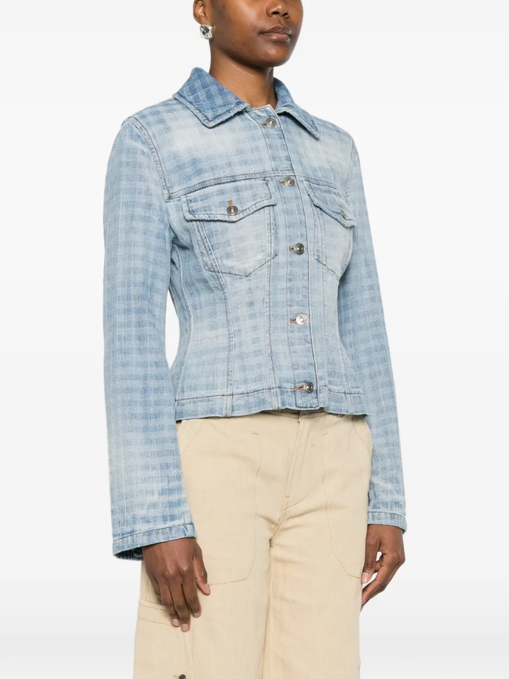  Ermanno Scervino Check Pocket Jacket - Blue 