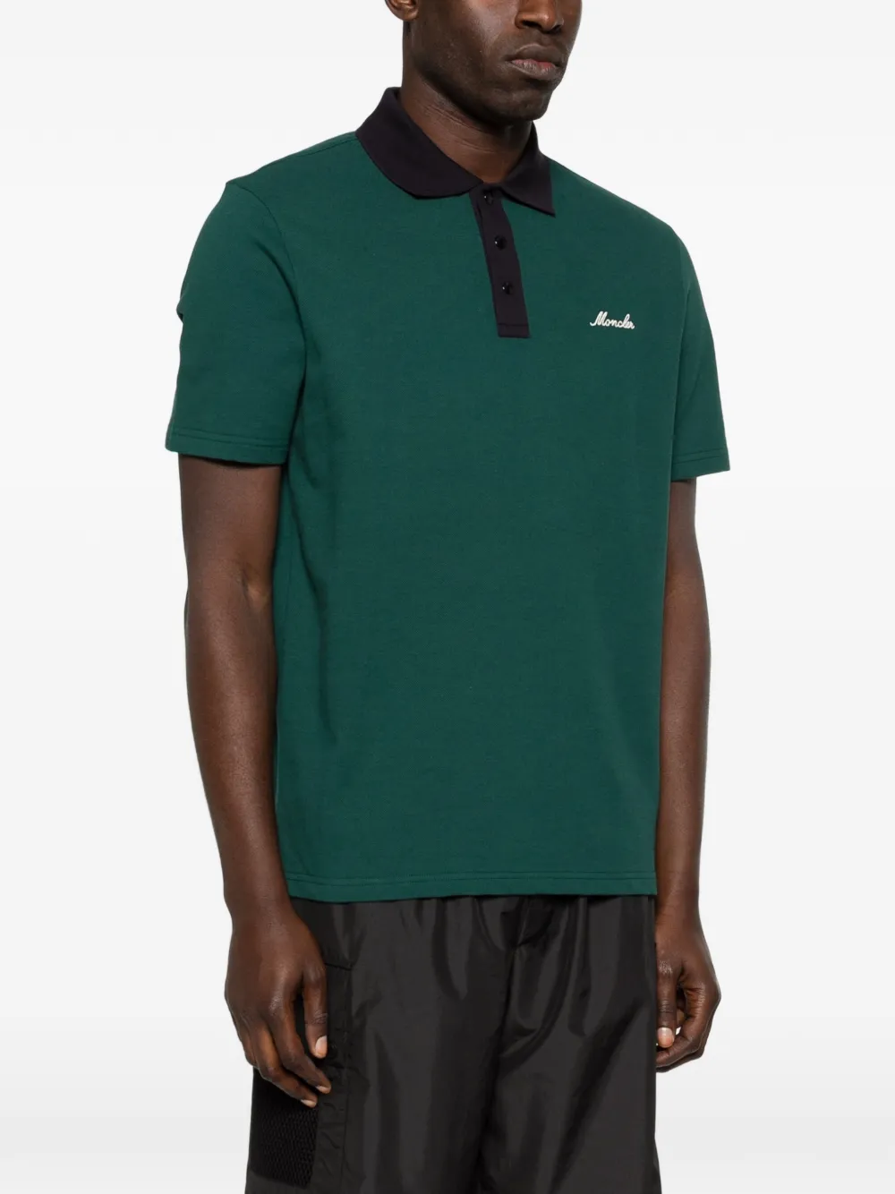 Moncler Poloshirt met geborduurd logo Groen