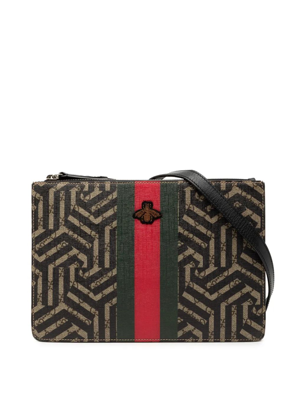 Gucci Pre-Owned 2000-2015 GG Supreme Kaleido Bee crossbody bag - Marrone