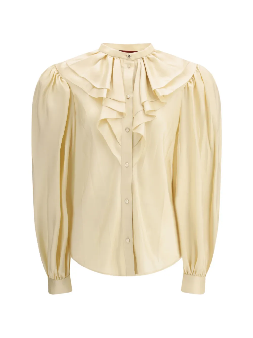Gucci ruffled silk twill shirt - Neutrals