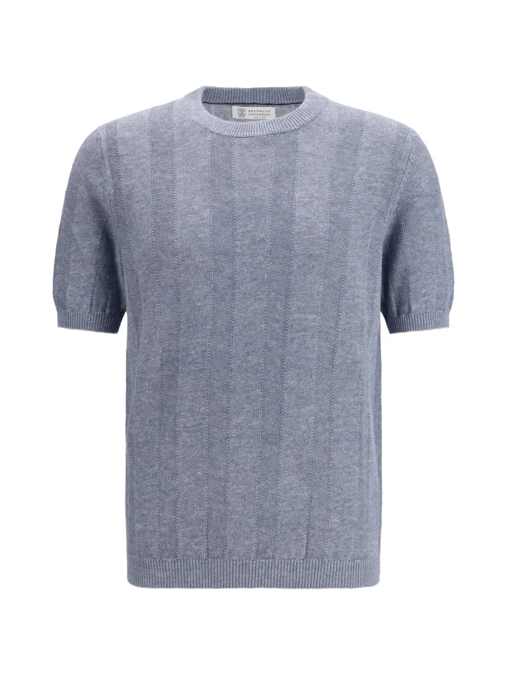 Brunello Cucinelli short sleeve crew neck jumper - Blue
