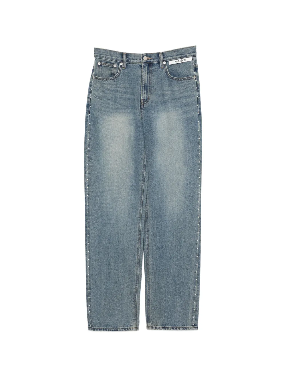 Kimhekim faux-pearl embellished jeans - Blu
