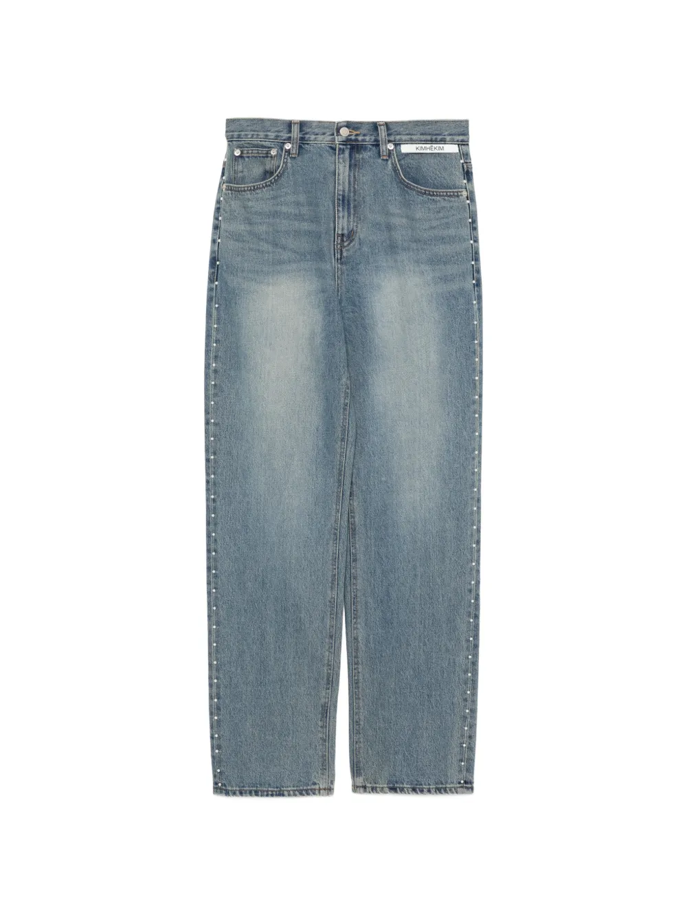 Kimhekim faux-pearl embellished jeans - Blu
