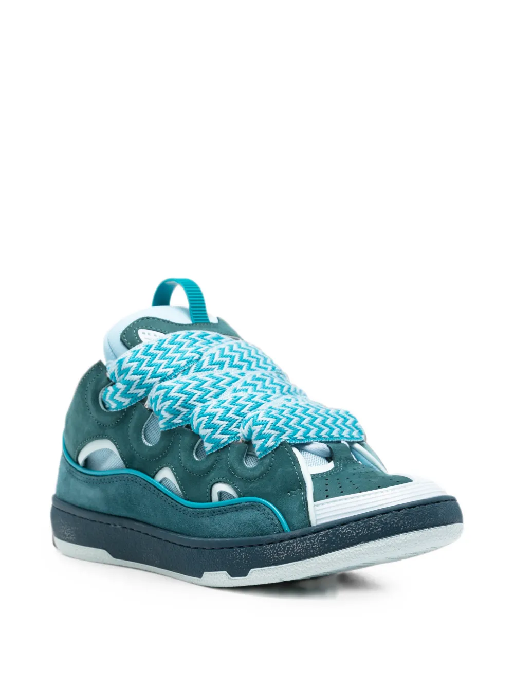 Lanvin Curb sneakers met veters met visgraat-patroon Blauw