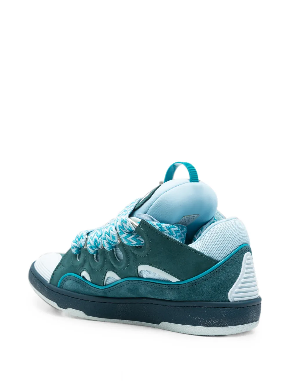 Lanvin Curb sneakers met veters met visgraat-patroon Blauw
