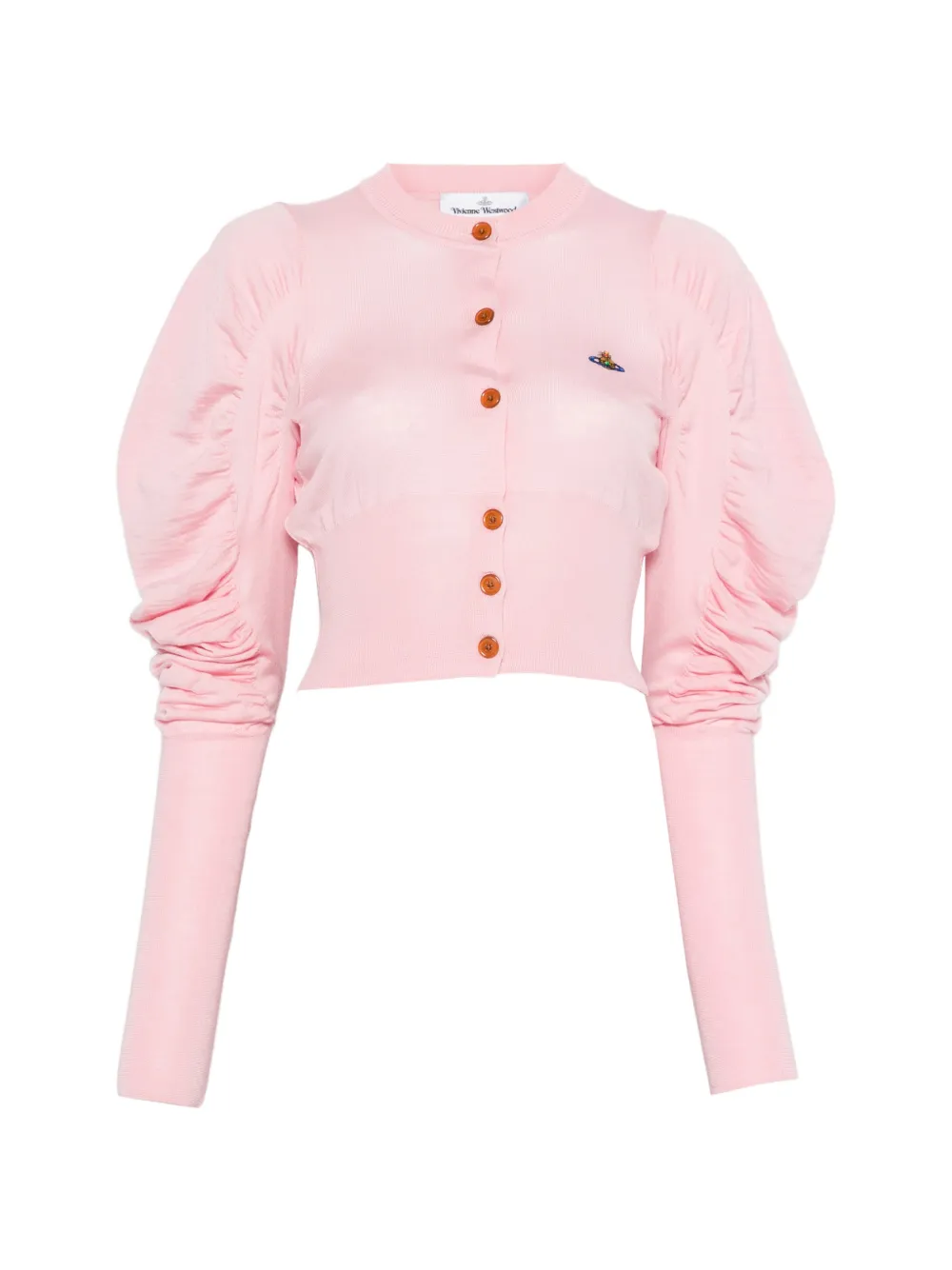 Vivienne Westwood button puff-sleeve cardigan - Pink