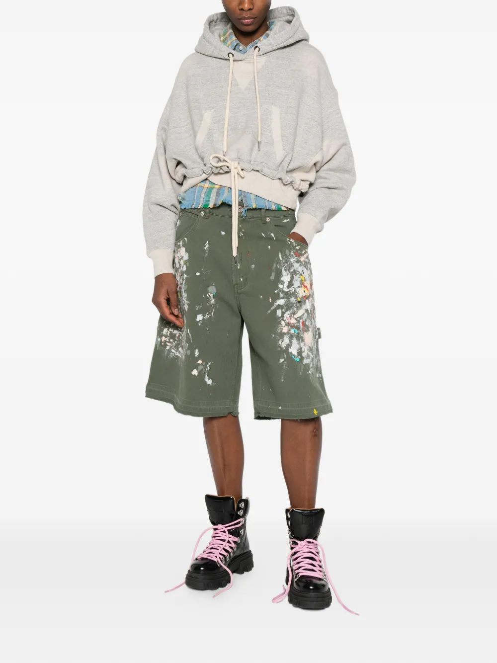  Gallery Dept. Splatter-effect Shorts - Green 