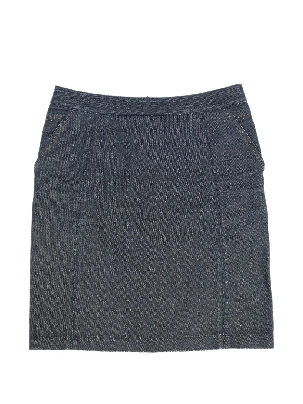 Celine Pre-Owned 1990-2000s Triomphe embroidered denim skirt - Bleu