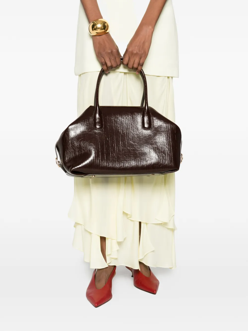  Themoirè Medium Tallia Trank Tote Bag - Brown 