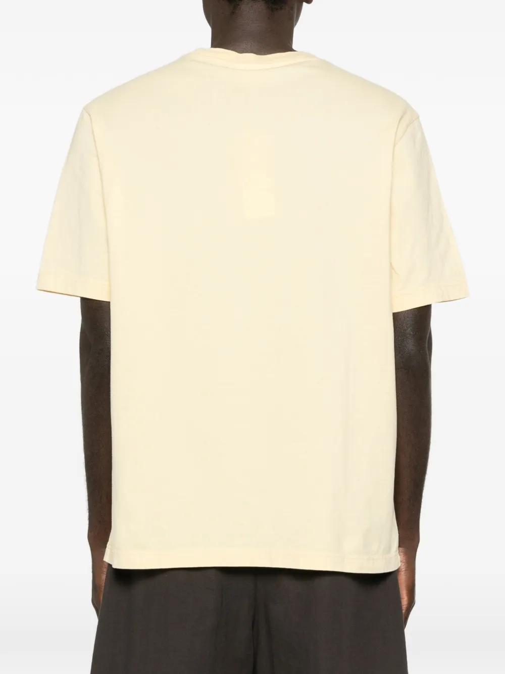 Maison Kitsuné T-shirt met borduurwerk Geel