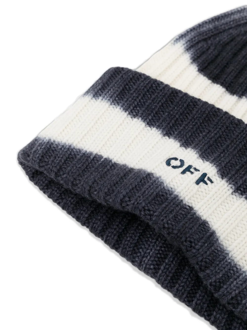 Off-White Ribgebreide muts met tie-dye print Wit