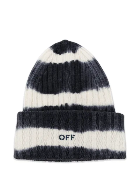 Off-White tie-dye ribbed-knit beanie hat