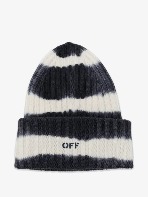 Off-White tie-dye ribbed-knit beanie hat
