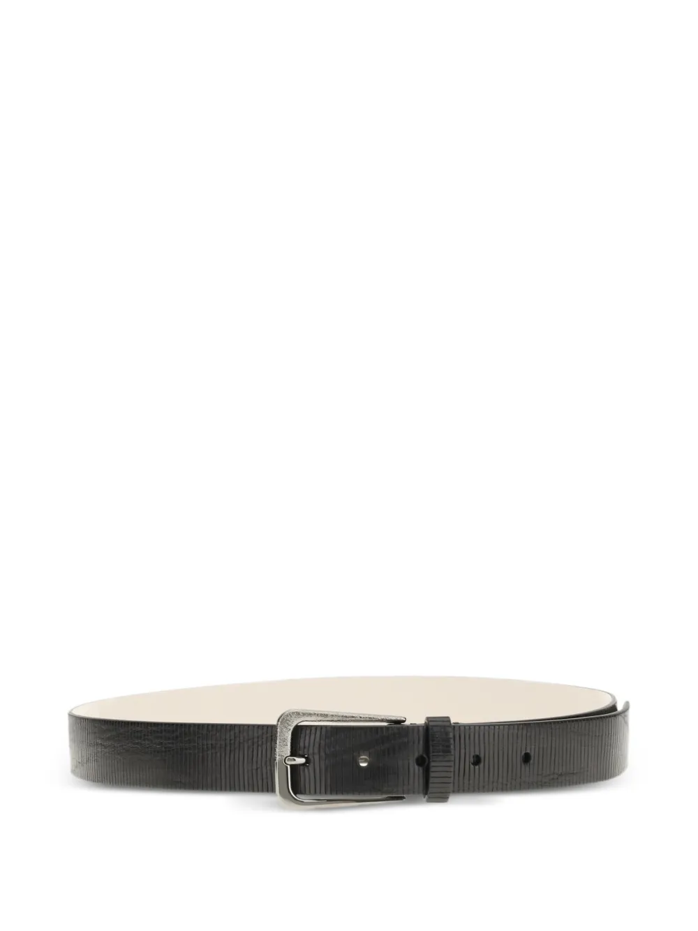  Brunello Cucinelli Grained Leather Belt - Black 