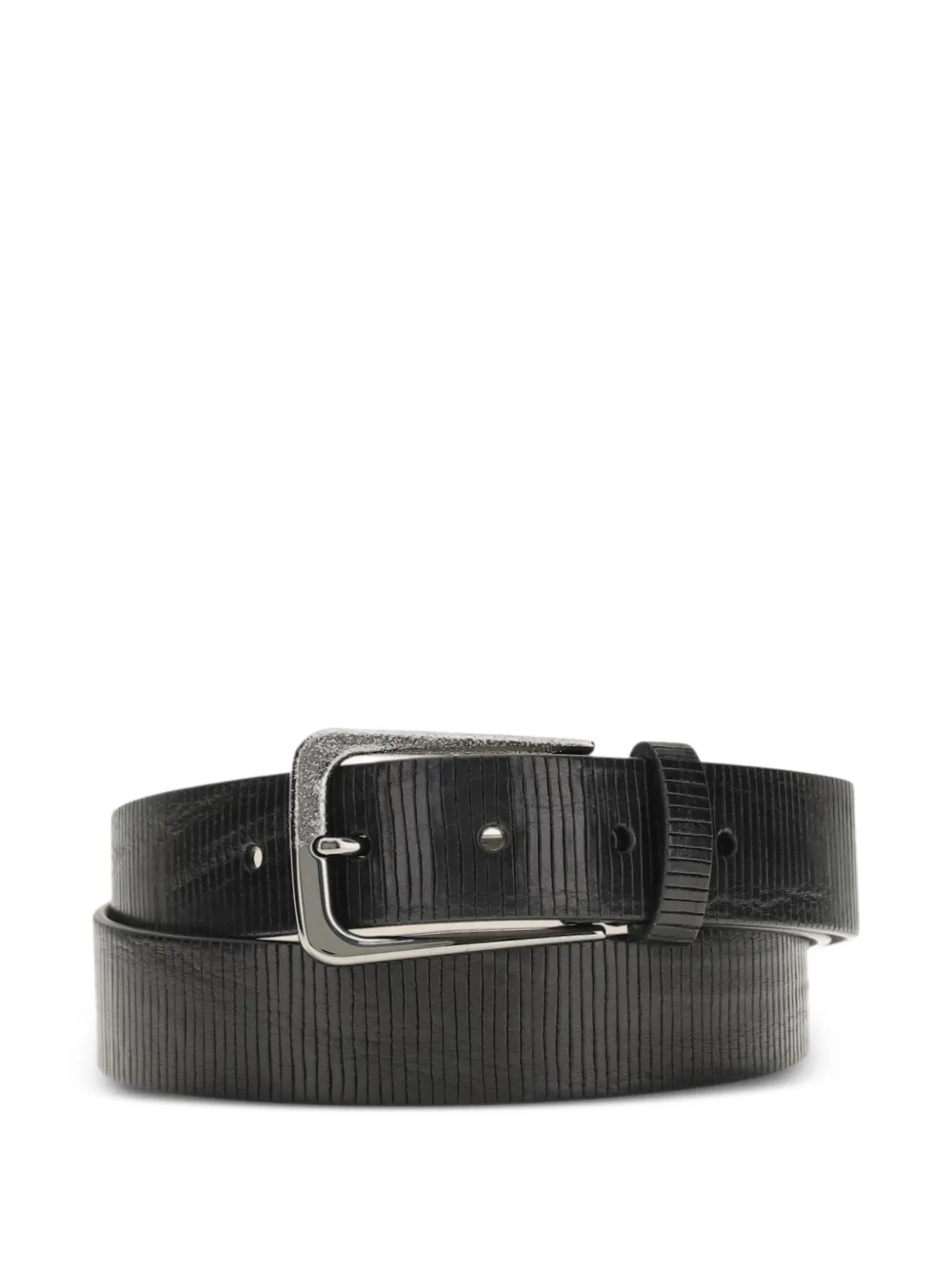 Brunello Cucinelli grained leather belt - Nero