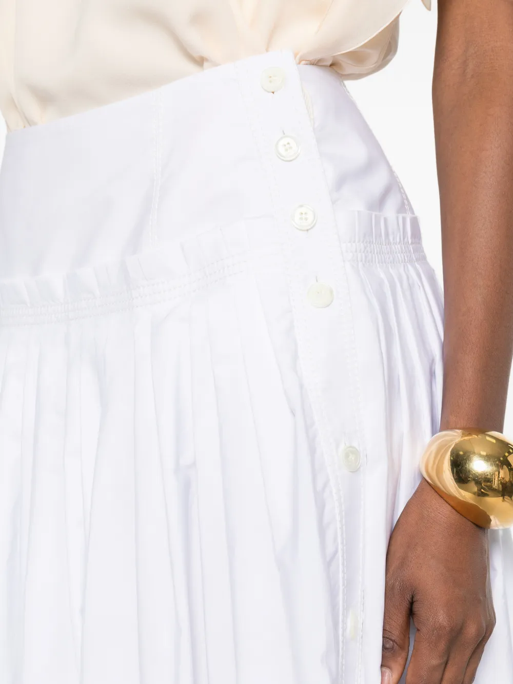Lanvin Maxi-rok met plooien en knopen Wit