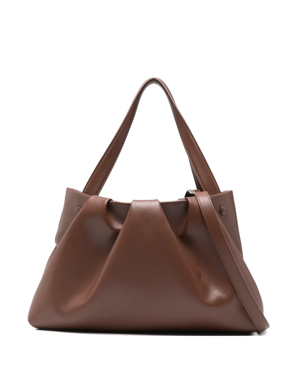 Themoirè gathered shoulder bag - Marrone