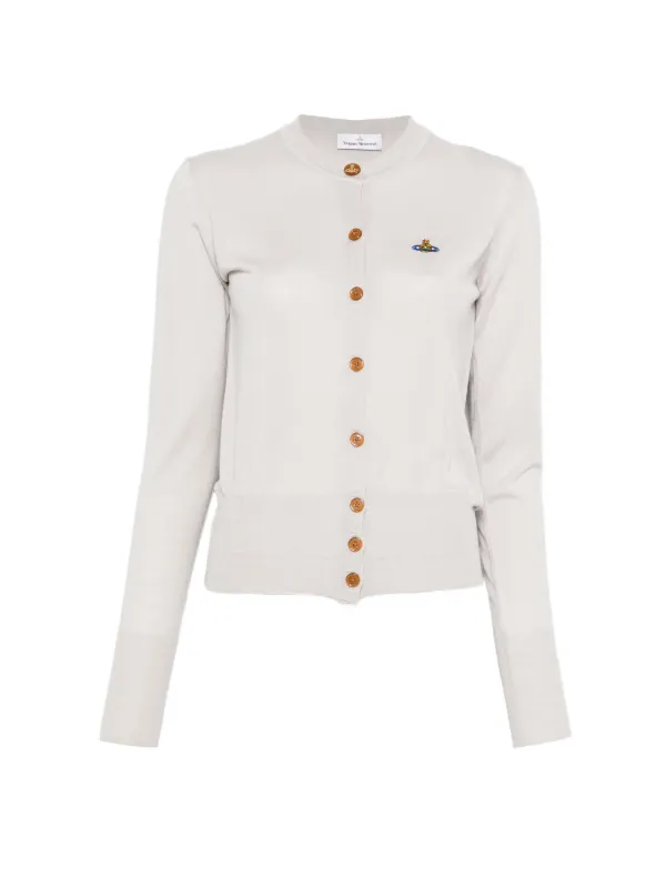 Vivienne Westwood Logo-detail Buttoned Cardigan in Grey