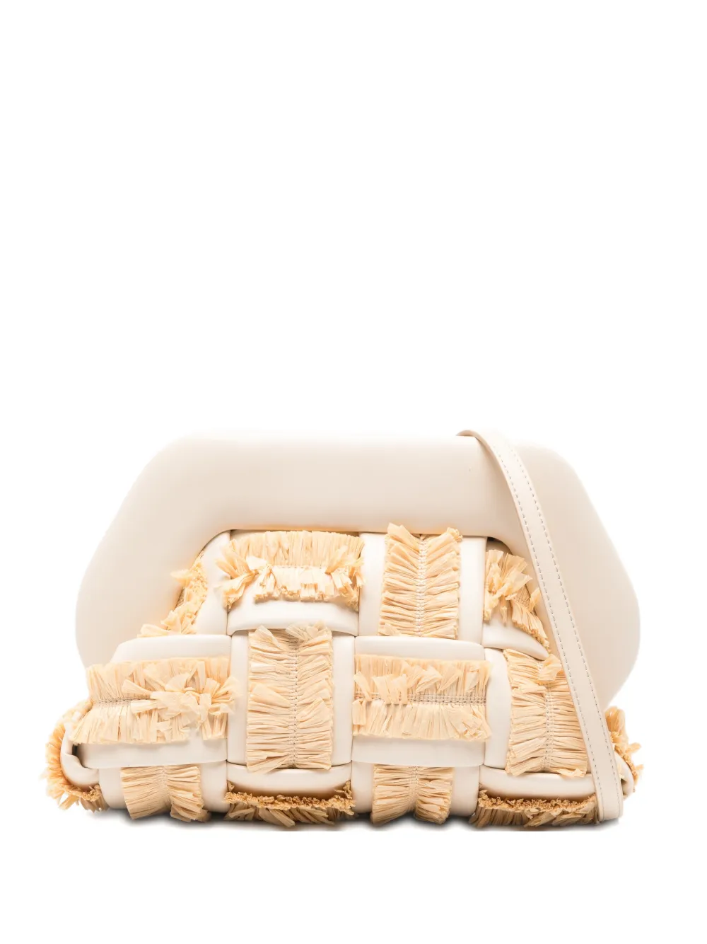 Themoirè fringed woven clutch bag - Toni neutri