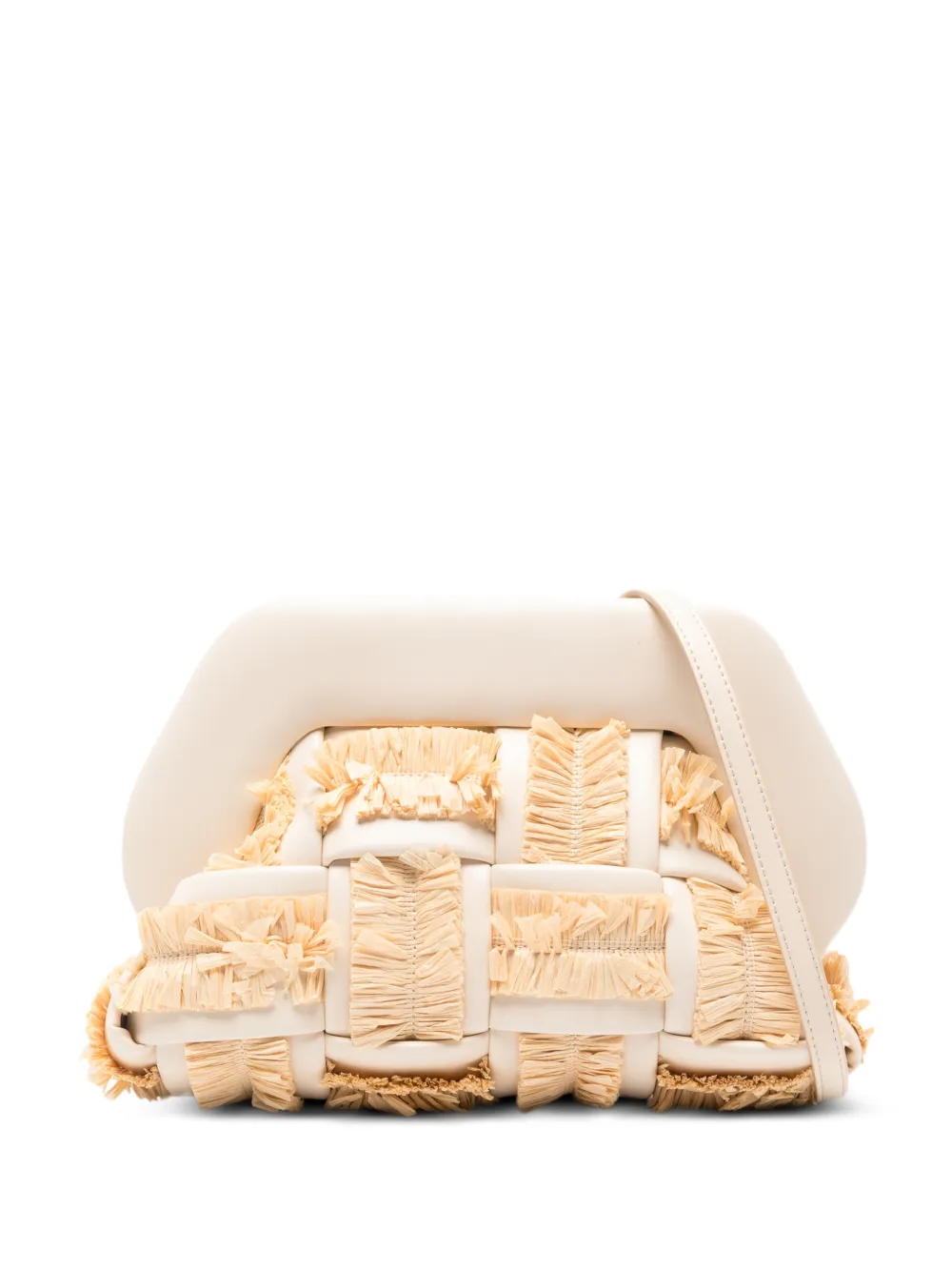 Themoirè fringed woven clutch bag - Toni neutri