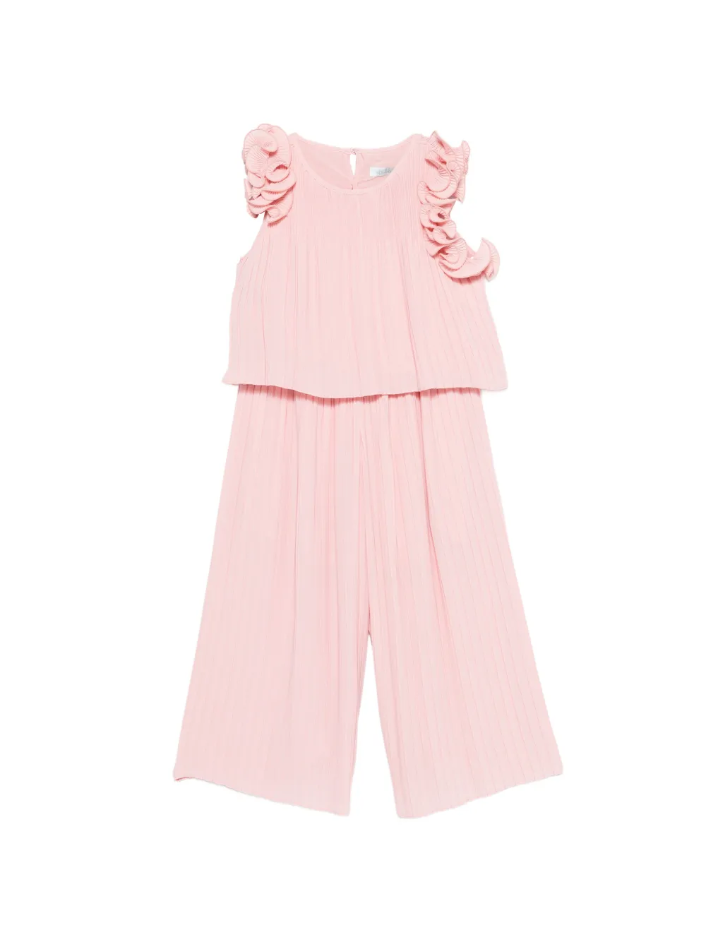 Abel & Lula Gauze ruffled pleated trouser set - Rosa