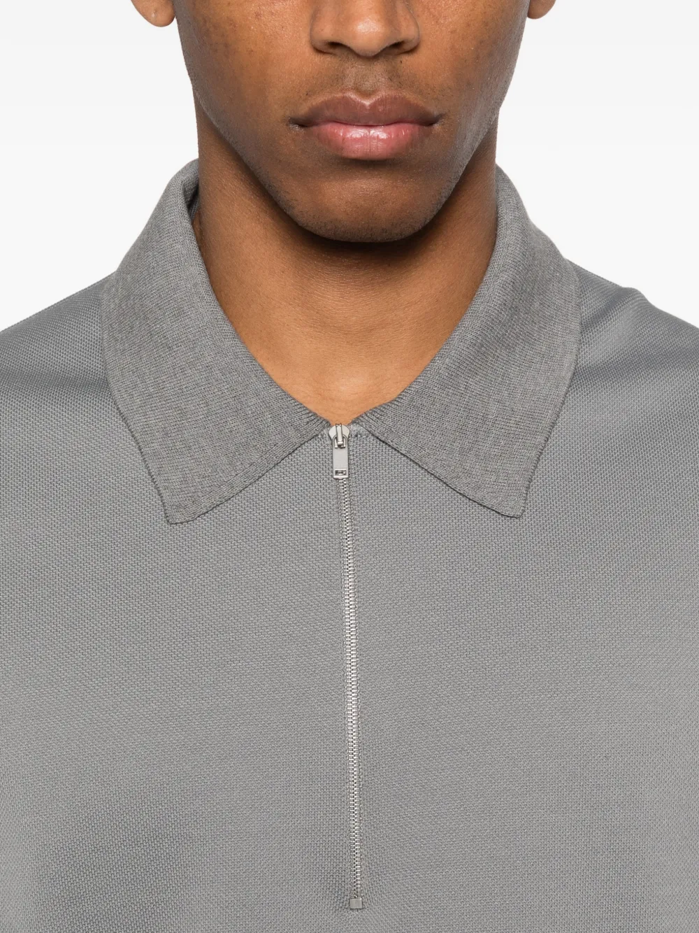 Jil Sander Poloshirt met halve rits Grijs