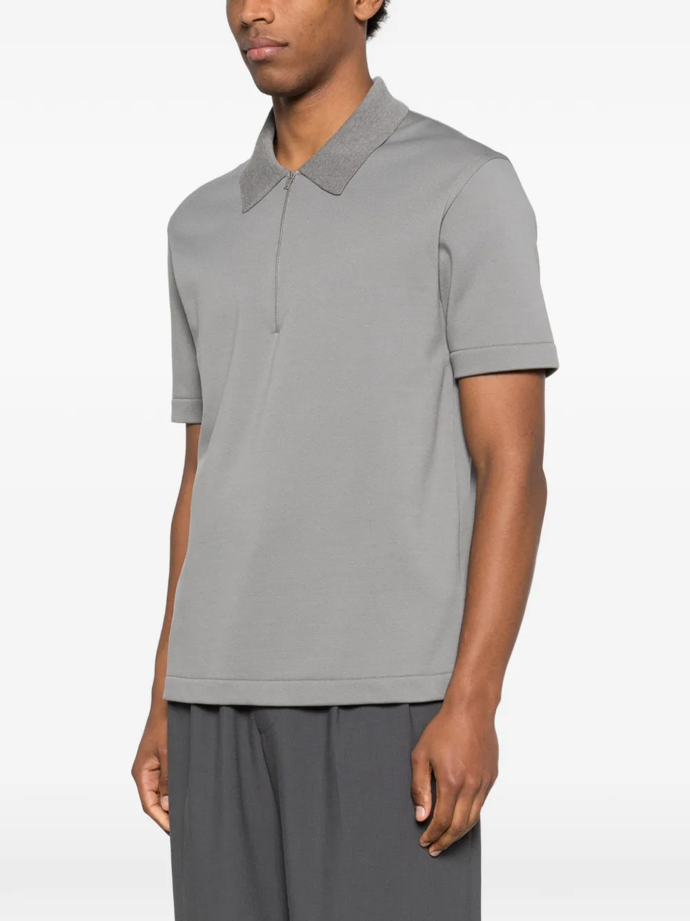 Jil Sander Poloshirt met halve rits Grijs