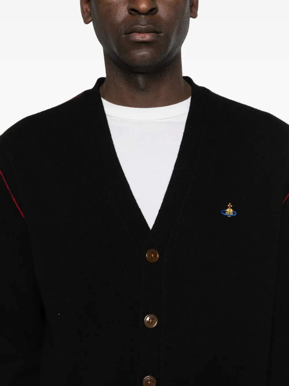 Vivienne Westwood Vest met V-hals en knoop Zwart