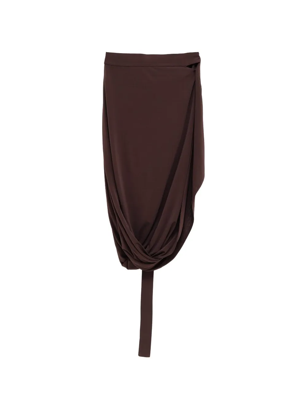 LEMAIRE Gedrapeerde midi-rok met strikdetail Bruin