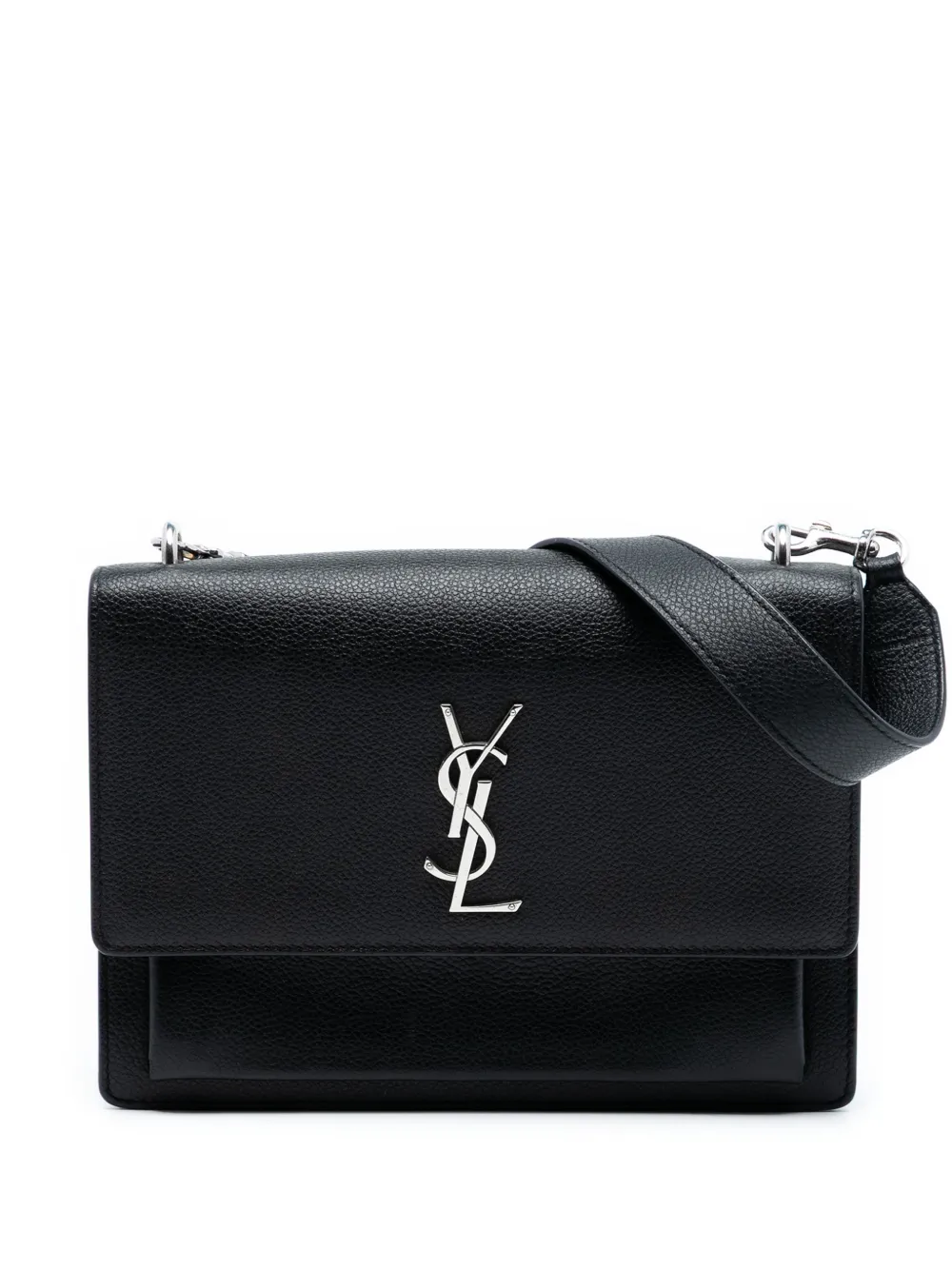 Saint Laurent Pre-Owned 2016 Medium Grained Calfskin Monogram Sunset crossbody bag - Nero