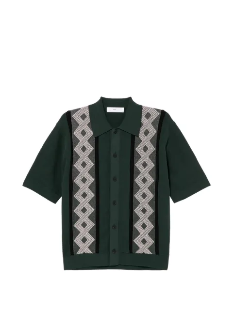 Toga geometric-pattern short-sleeve cardigan