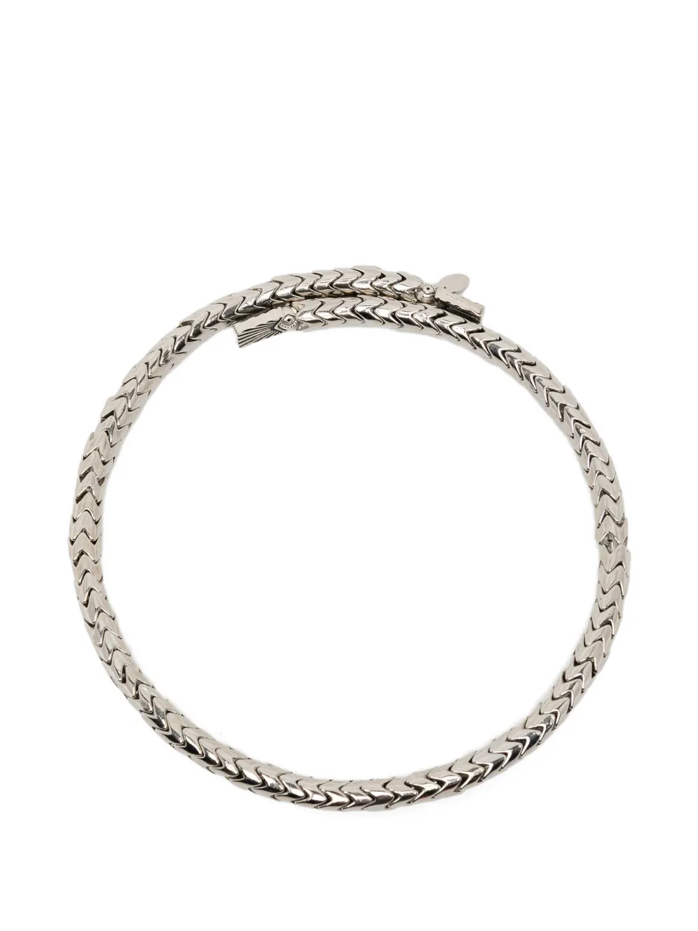 Toga round snake-motif chain choker - Argento