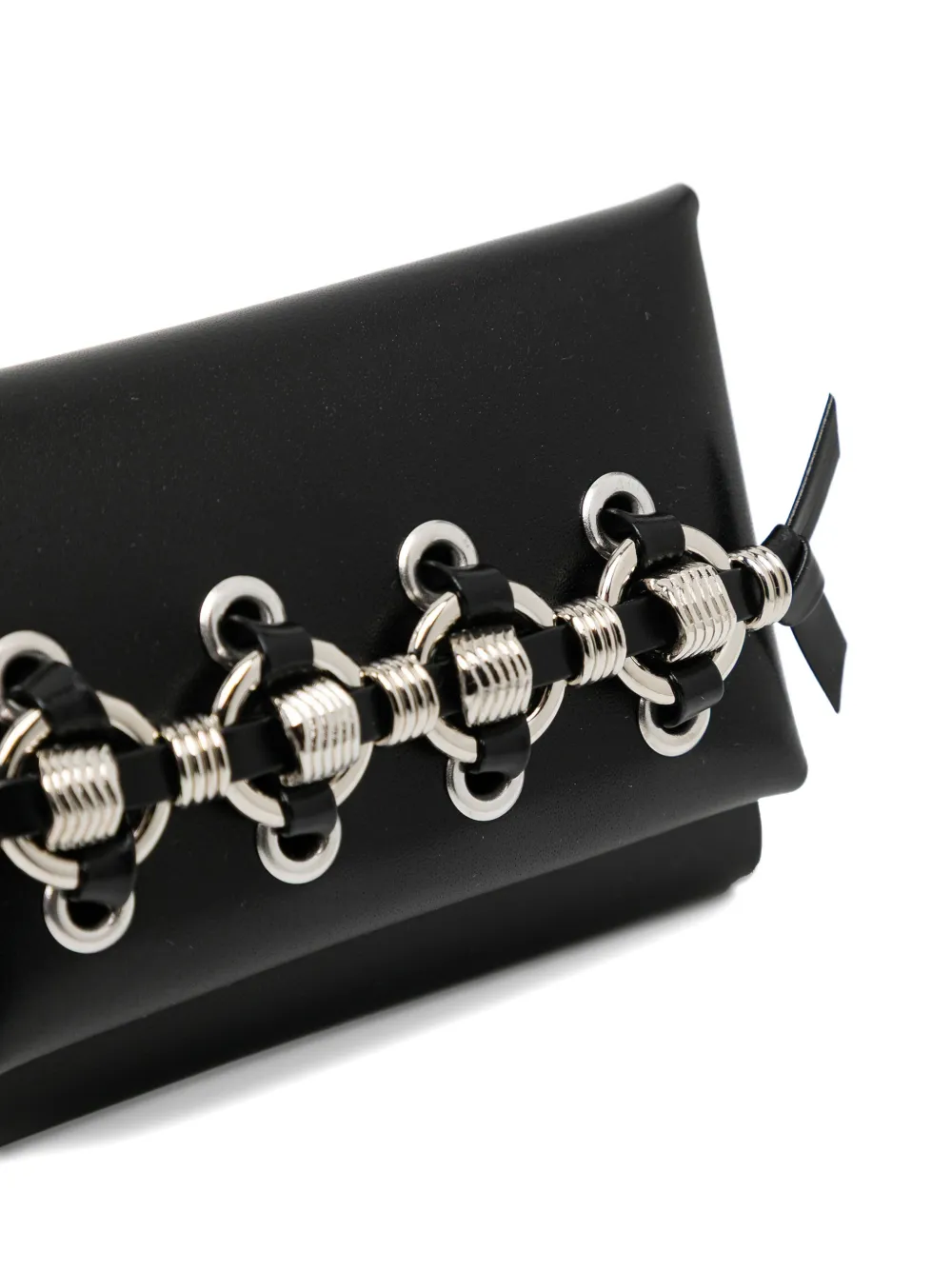 Toga Leren pasjeshouder met ringdetail Zwart