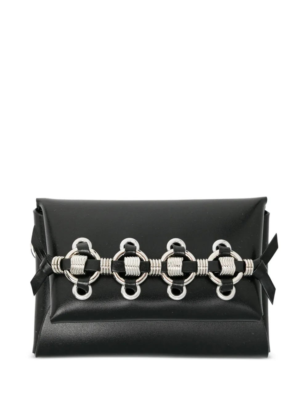 Toga ring-detail leather cardholder - Nero