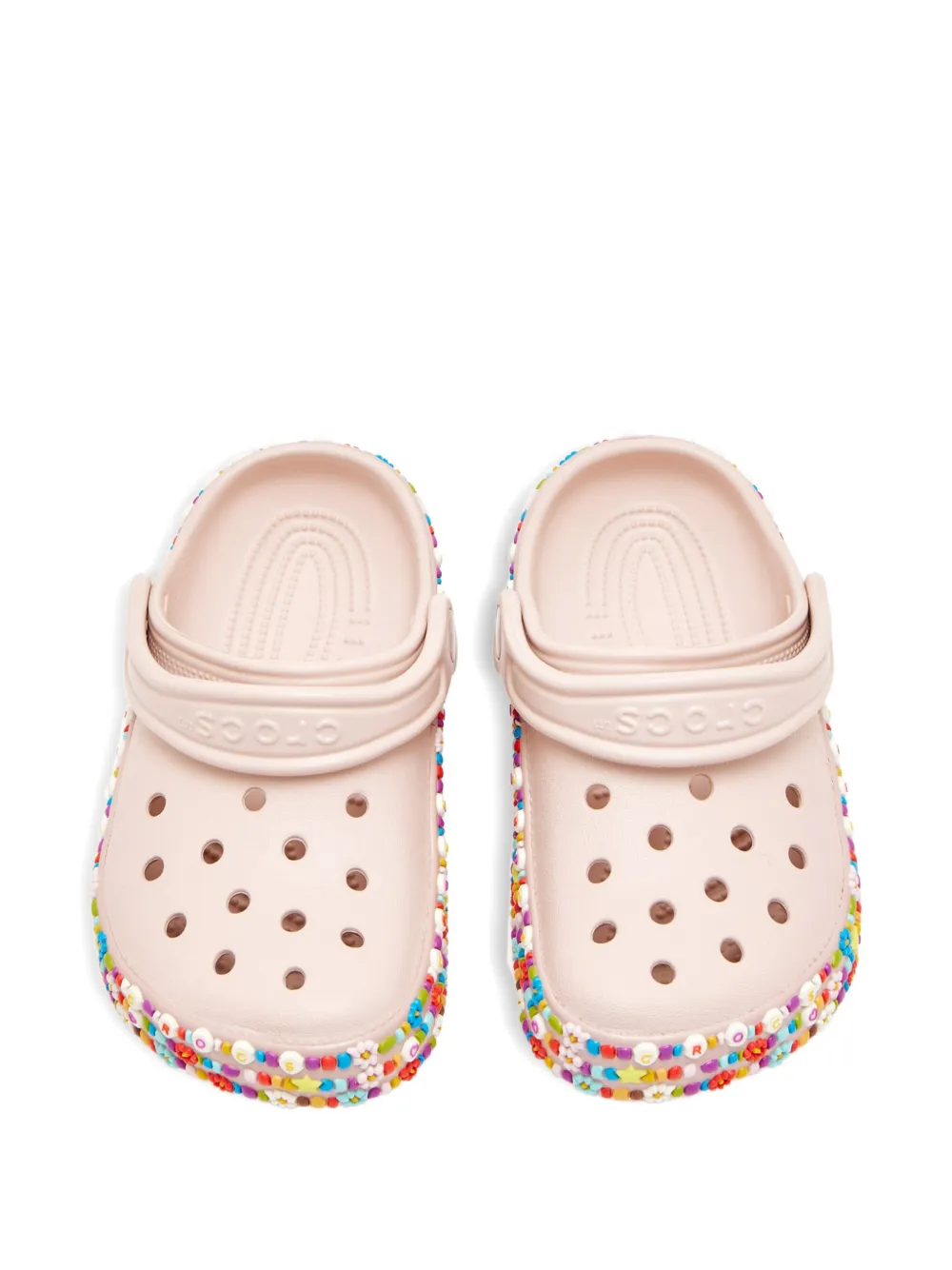 Crocs Kids floral-embellishments clogs Roze