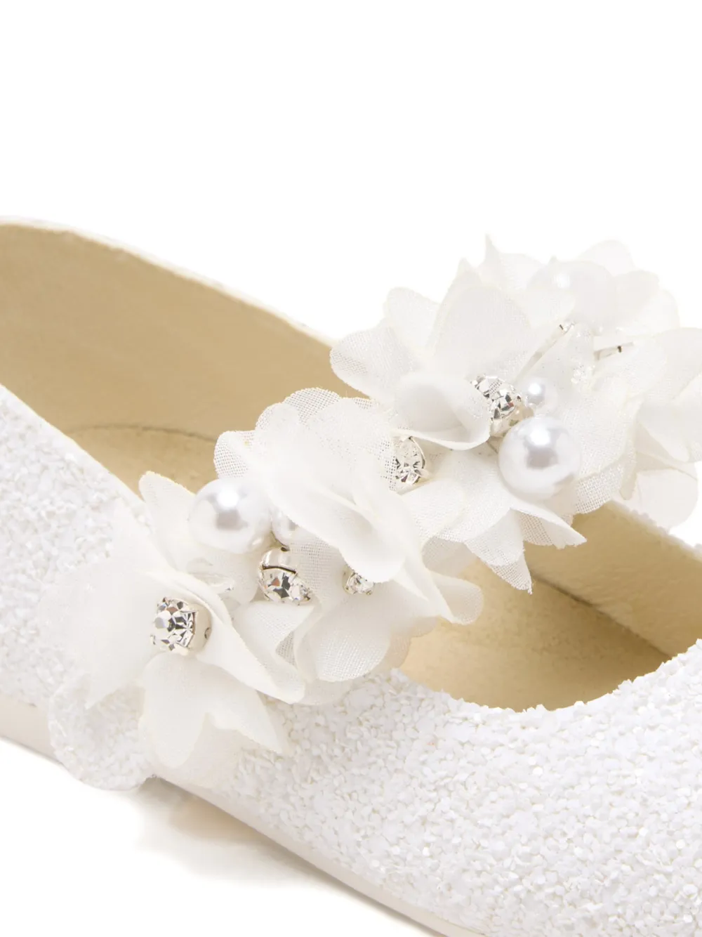 BabyWalker floral-embellished ballet flats Wit