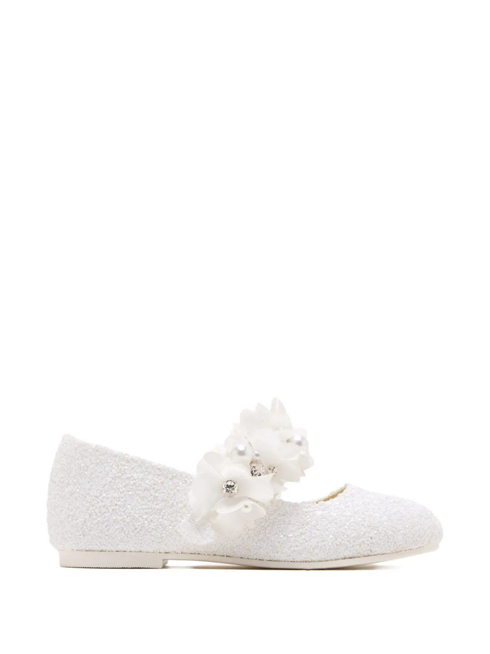 BabyWalker floral-embellished ballet flats Wit