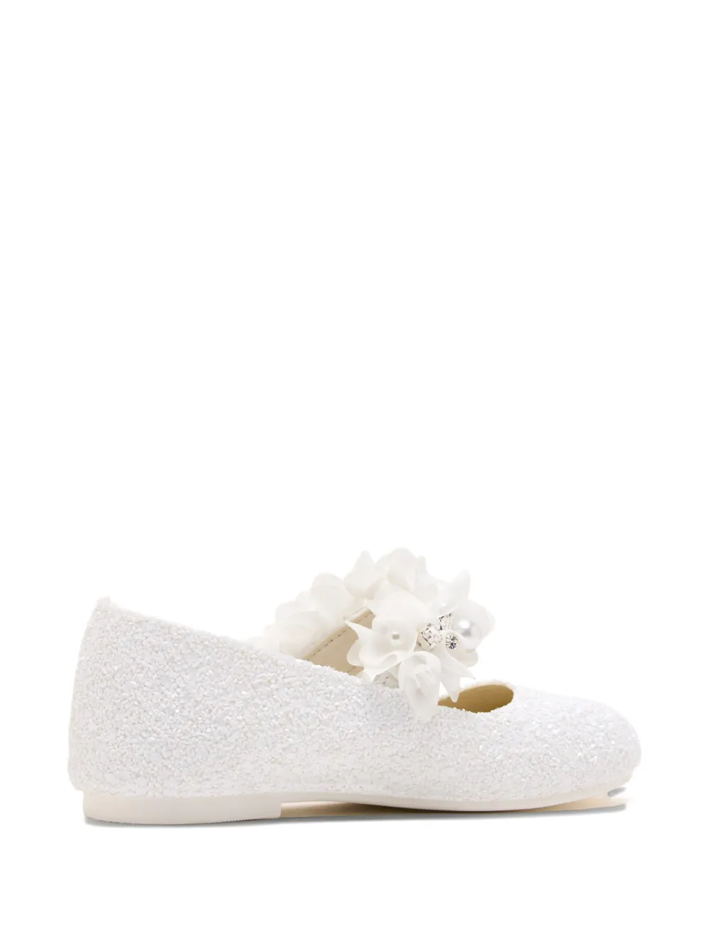 BabyWalker floral-embellished ballet flats Wit
