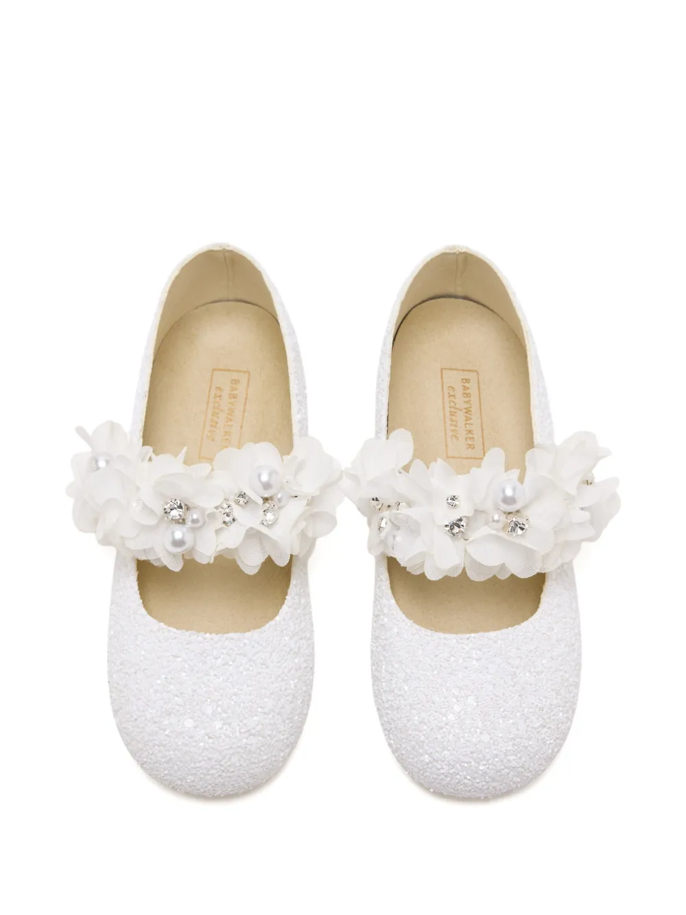 BabyWalker floral-embellished ballet flats Wit